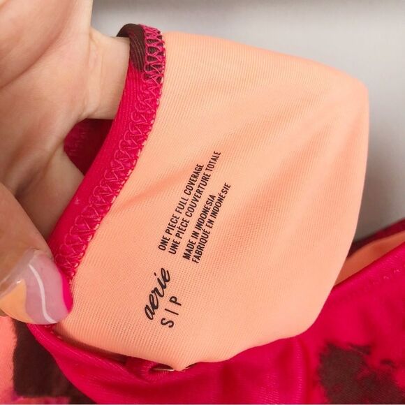 AERIE | One Shoulder Asymmetrical Tie Dye One Piece Swimsuit Women’s Size Small - Picture 8 of 12